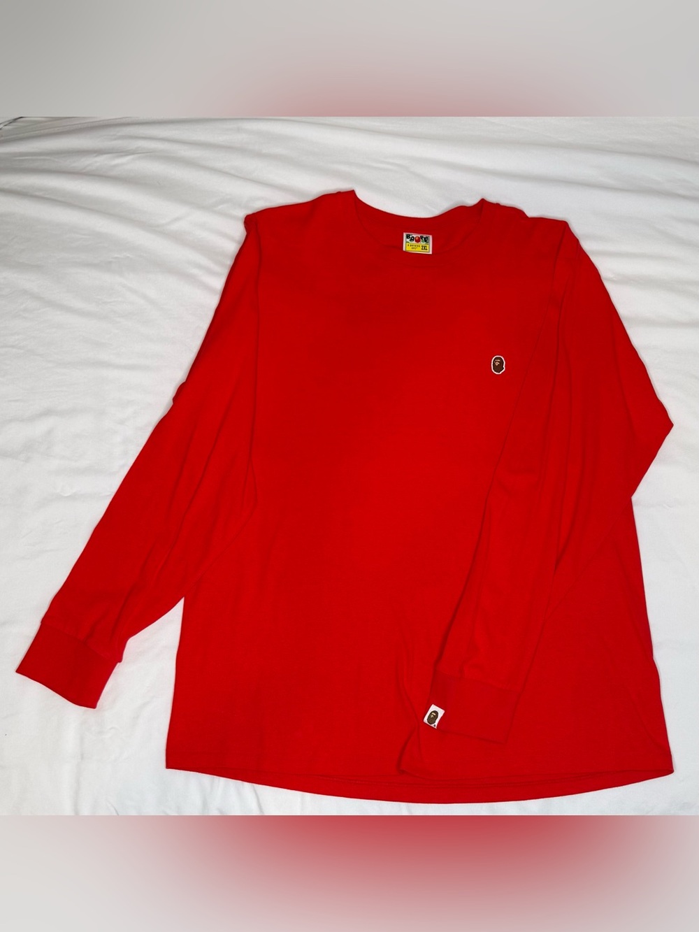 Bape Red Long Sleeve Tee